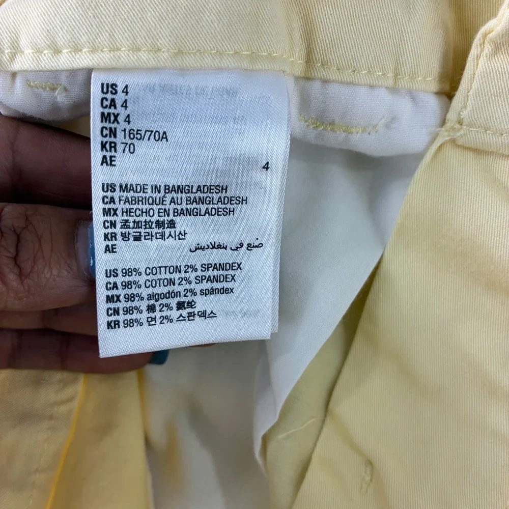 Maison Jules Womens Size‎ 4 Butter Yellow Casual Chino Shorts Cotton Blend